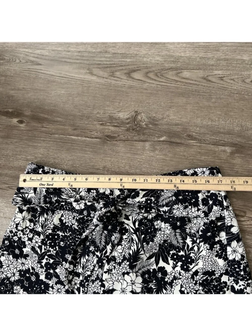 Ann Taylor Wide Leg Floral Pants Waist Tie Full Length Womens Large New